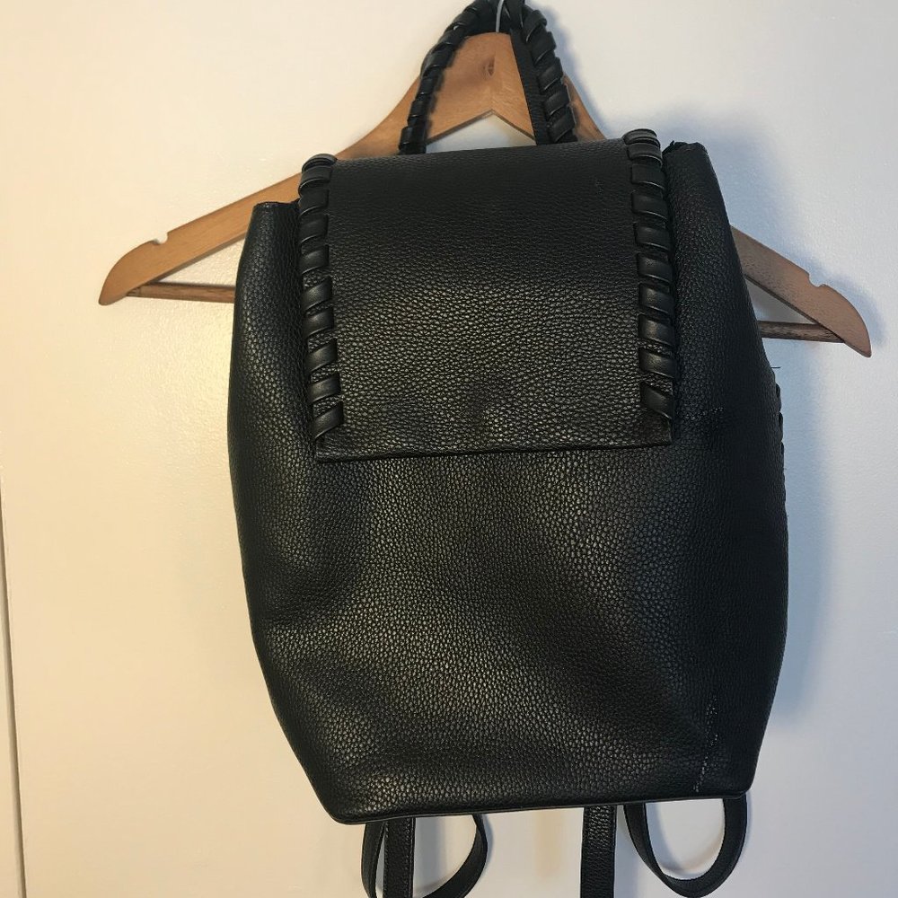 French Connection Black Vegan Leather Backpack
